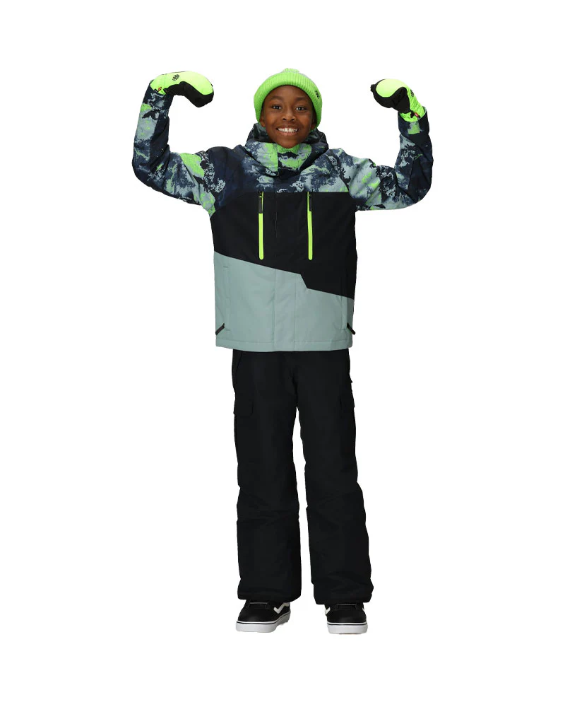 686 Kids' Geo Insulated Jacket Blue Hemisphere Colorblock 2026 - Image 3