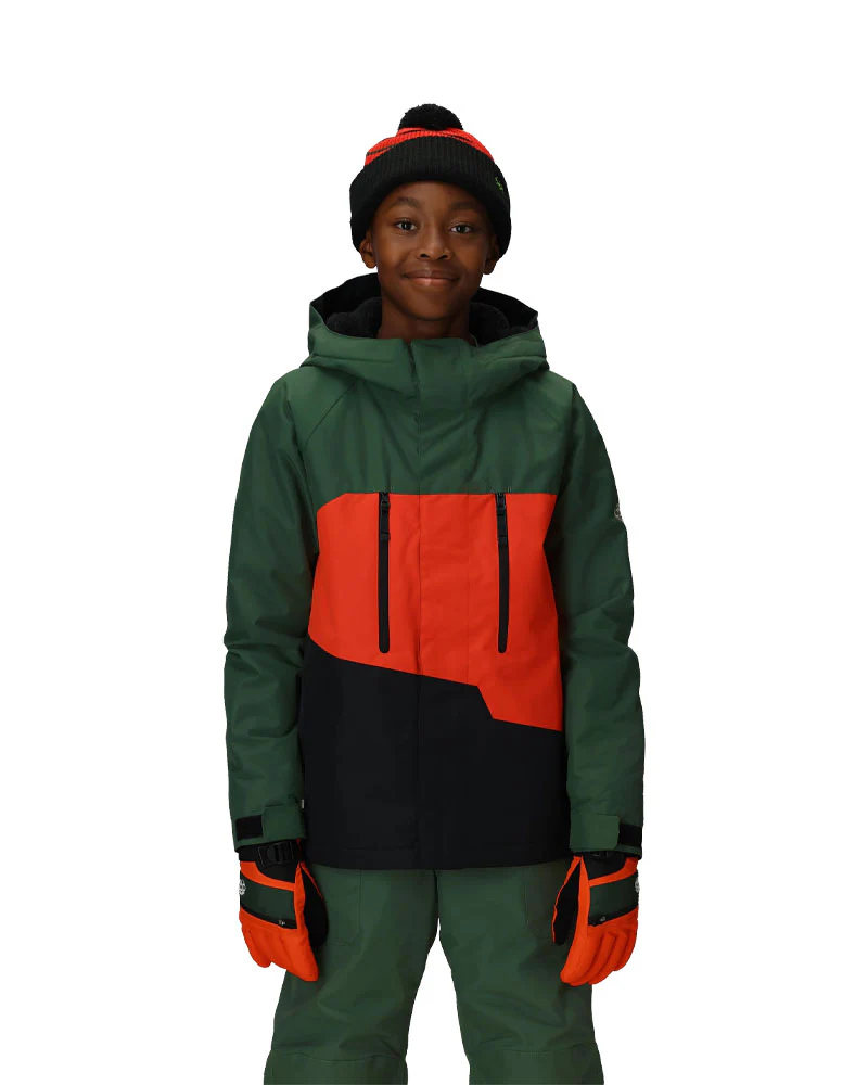 686 Kids' Geo Insulated Jacket Moss Green Colorblock 2026