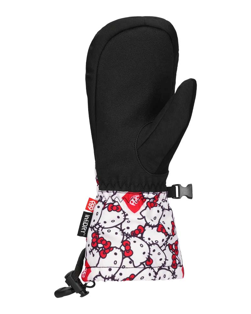 686 Kids' Heat Insulated Mitt Hello Kitty White 2026 - Image 2