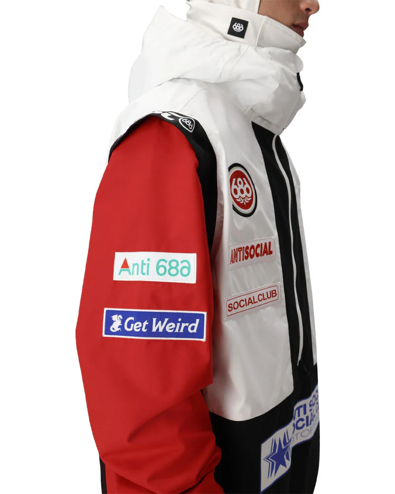 686 Men's Assc F1 Shell Anorak Assc White Colorblock 2026 - Image 3