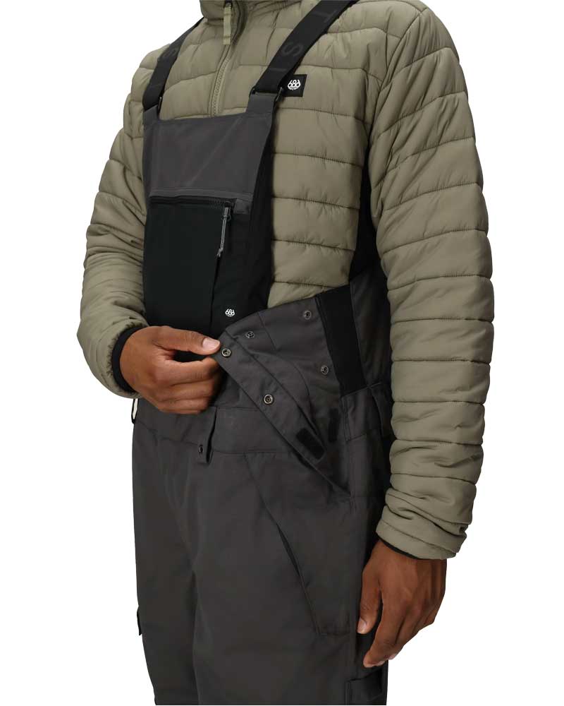 686 Men's Hot Lap Insulated Bib Charcoal Colorblock 2026 - Image 3