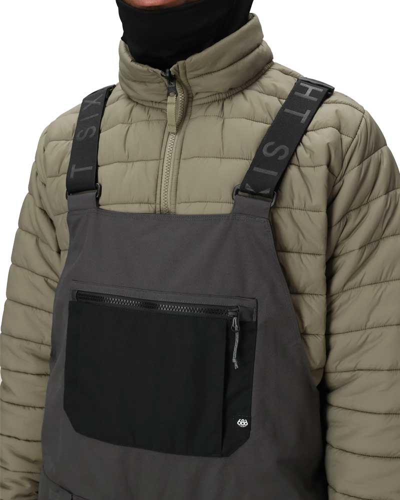 686 Men's Hot Lap Insulated Bib Charcoal Colorblock 2026 - Image 4