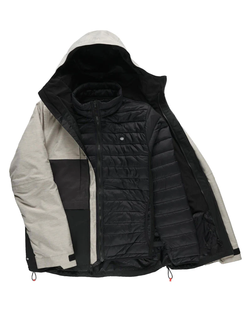 686 Men's Smarty 3-In-1 Form Jacket White Heather Colorblock 2026 - Image 3