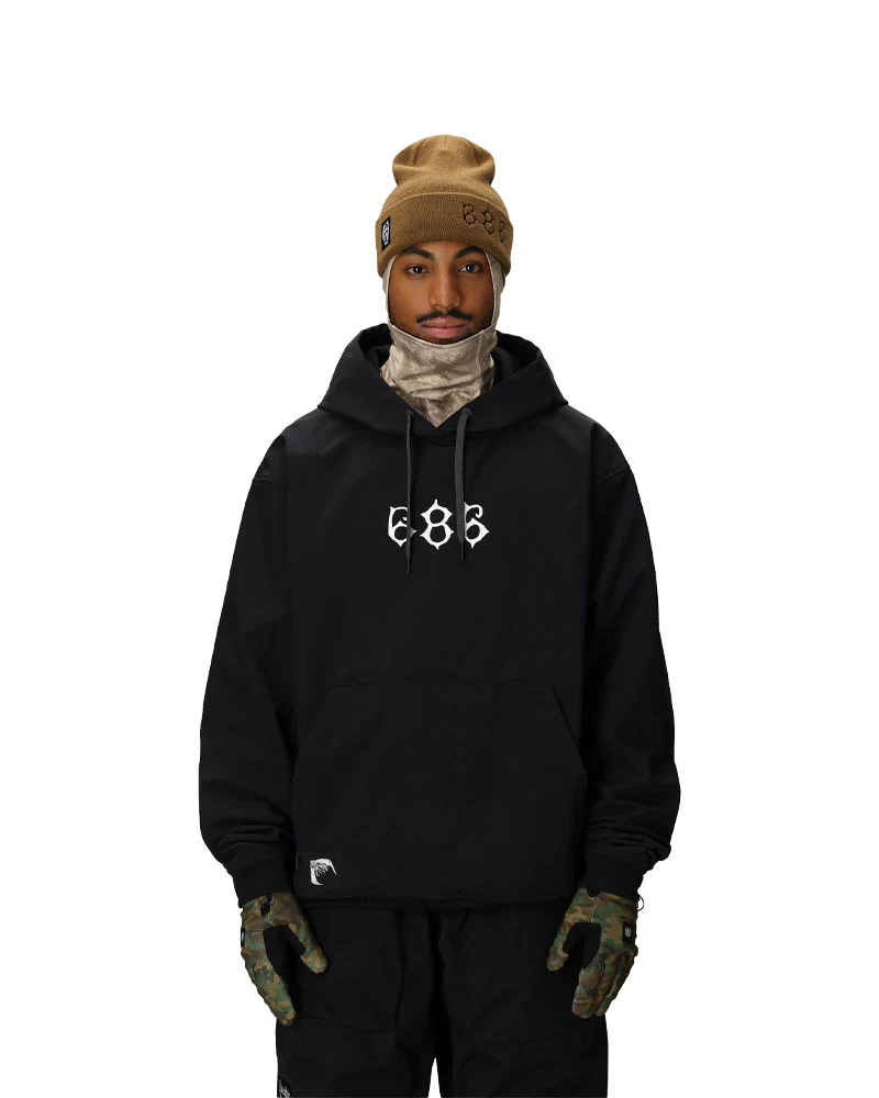 686 Men's Waterproof Team Hoodie Black Print 2026
