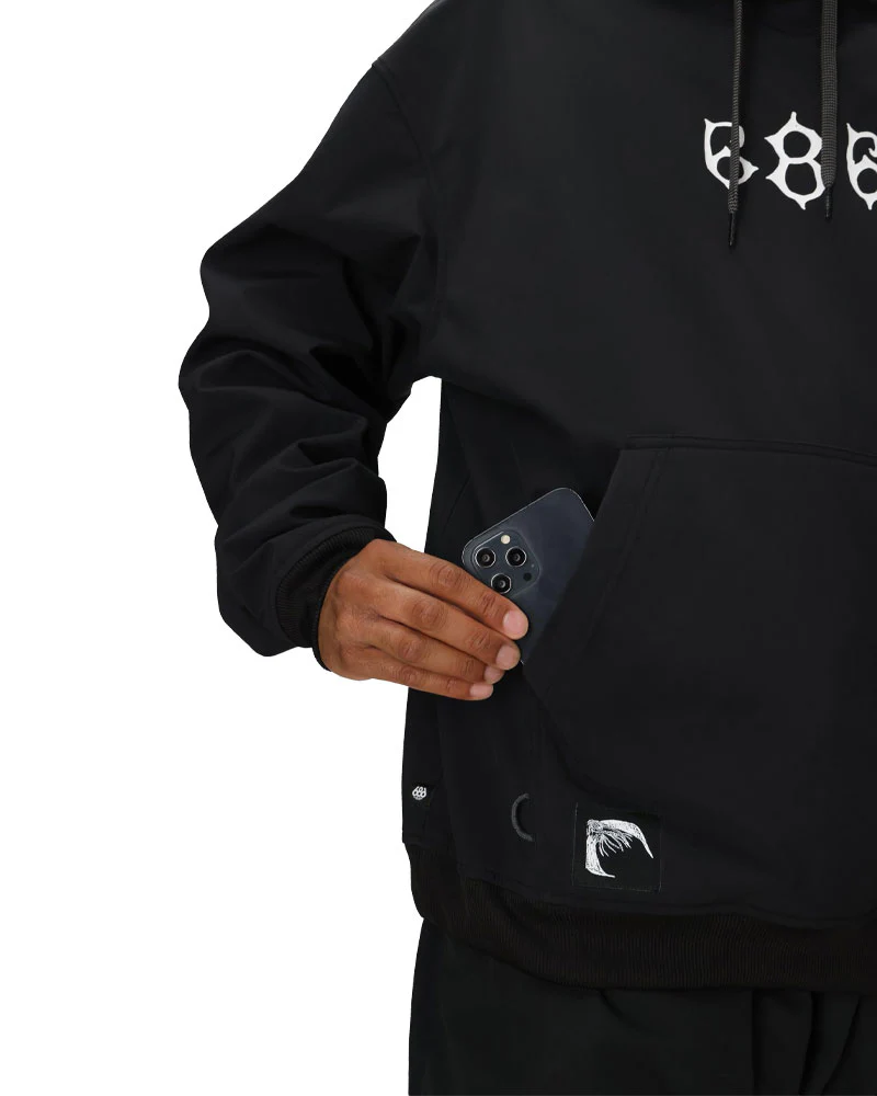 686 Men's Waterproof Team Hoodie Black Print 2026 - Image 6