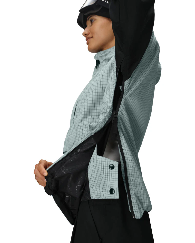 686 Women's Outline Shell Anorak Dusty Marine Grid 2026 - Image 6