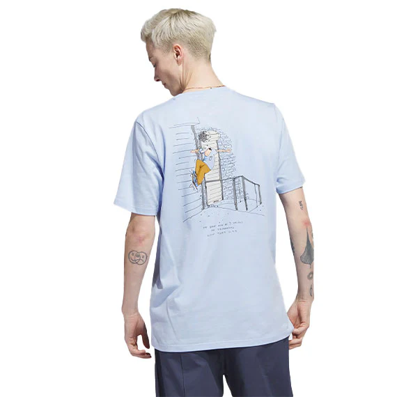 Adidas Henry Jones T-Shirt Blue Dawn - Image 2