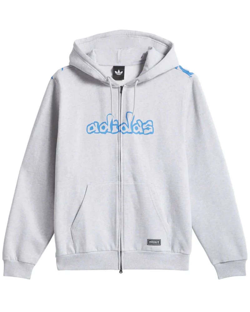 Adidas SB Kogan Cult Zip Hoodie Light Gray Heather/Lucid Ray Blue