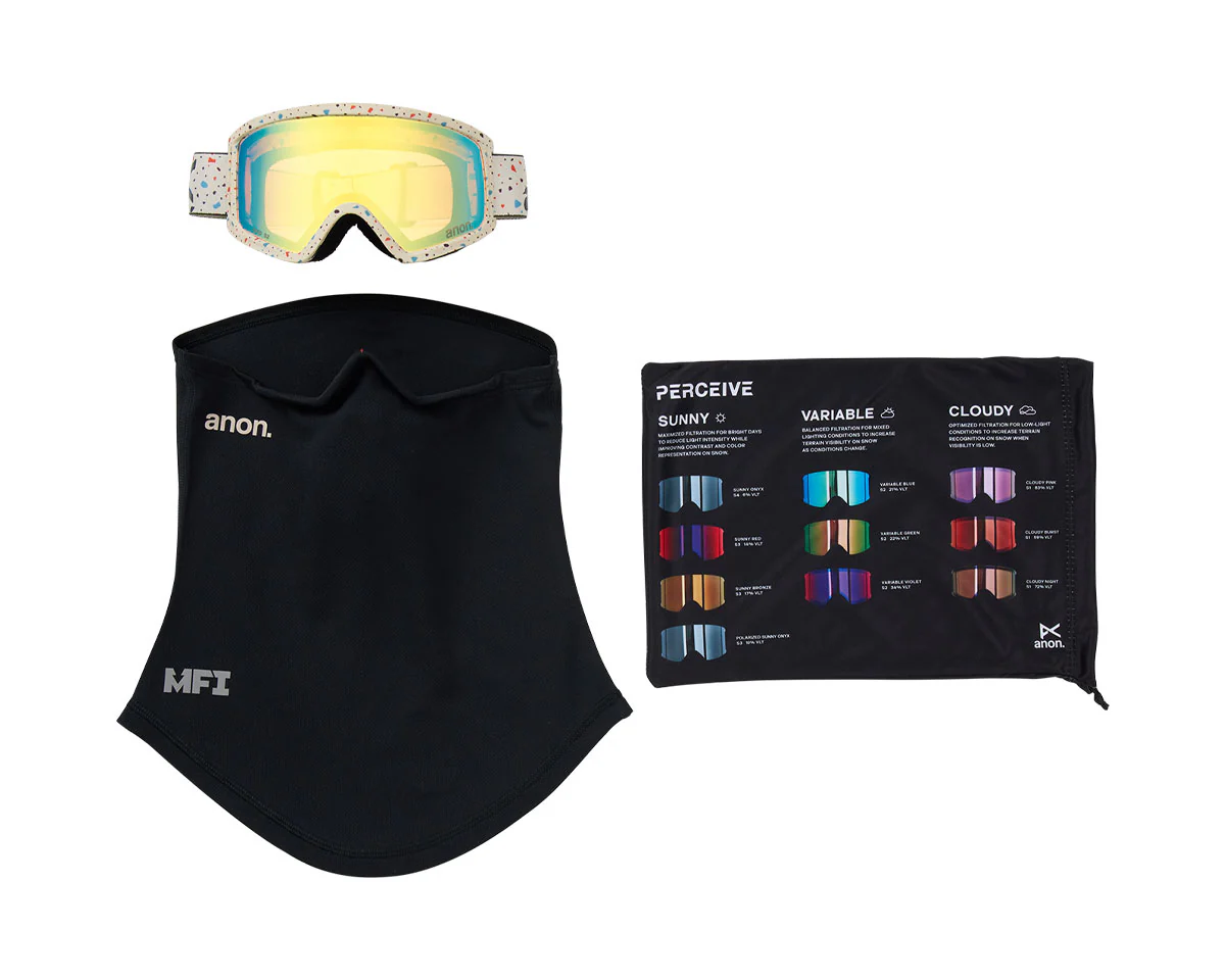 Anon Kids' Tracker 2.0 Goggle Speckles/Gold Amber + MFI Face Mask 2026 - Image 6