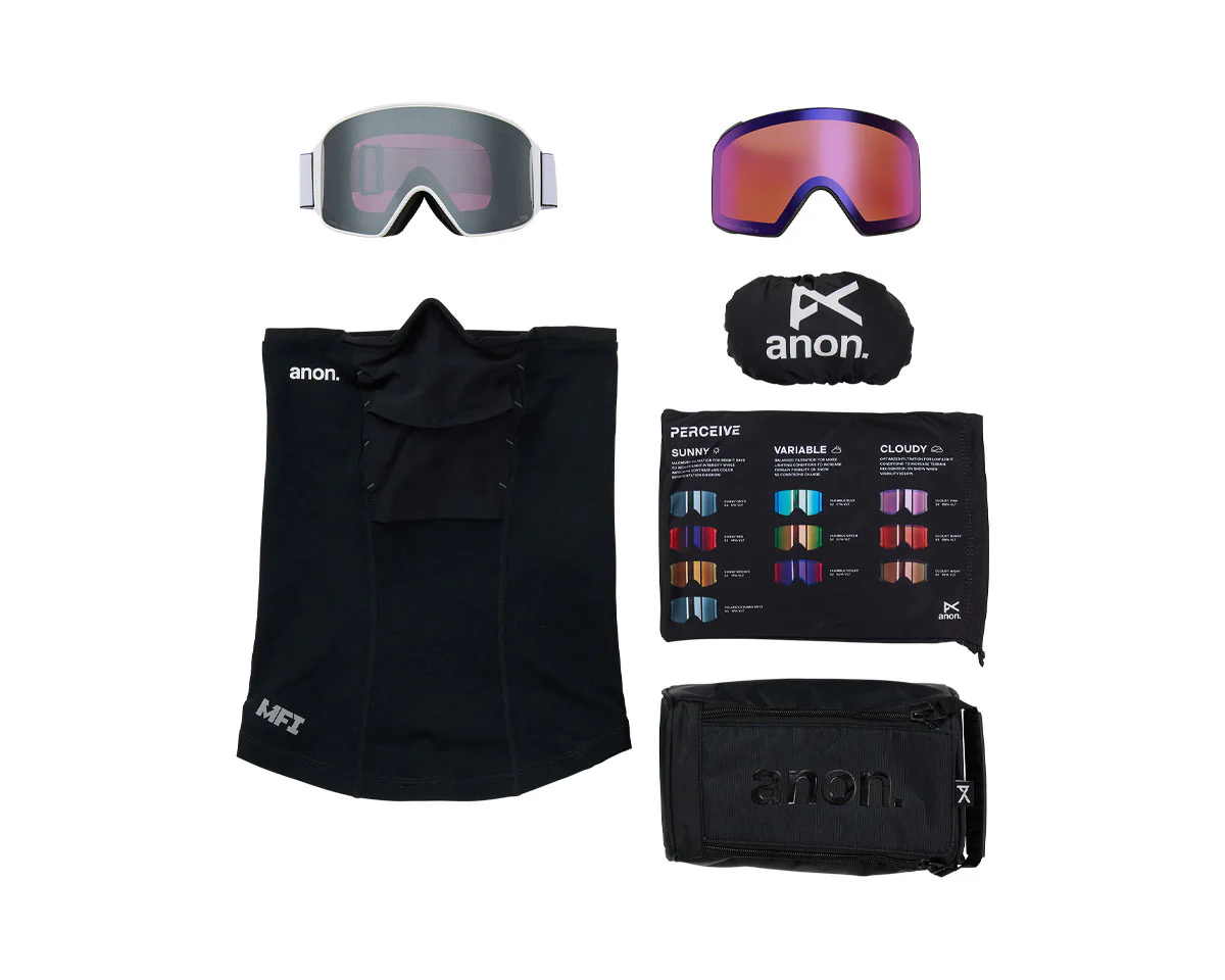 Anon M4 Low Bridge Goggle White/Perceive Sunny Onyx + Bonus Lens + MFI Face Mask 2026 - Image 6