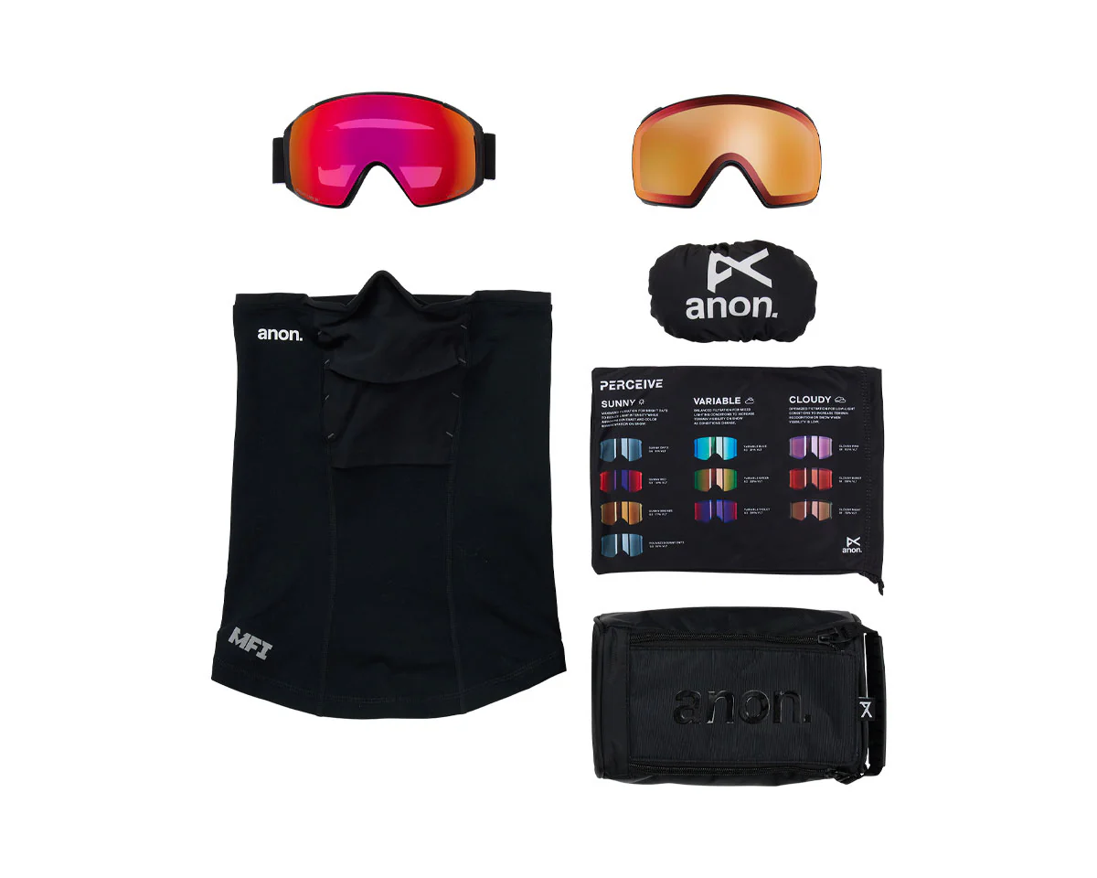 Anon M4S Goggle Black/Perceive Sunny Red + Bonus Lens + MFI Face Mask 2026 - Image 6