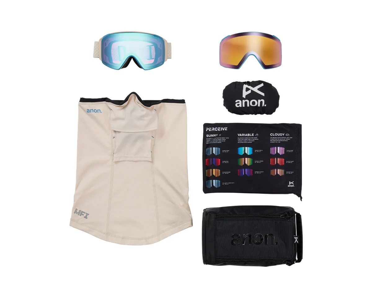 Anon M4S Goggle Oat/Perceive Variable Blue + Bonus Lens + MFI Face Mask 2026 - Image 6