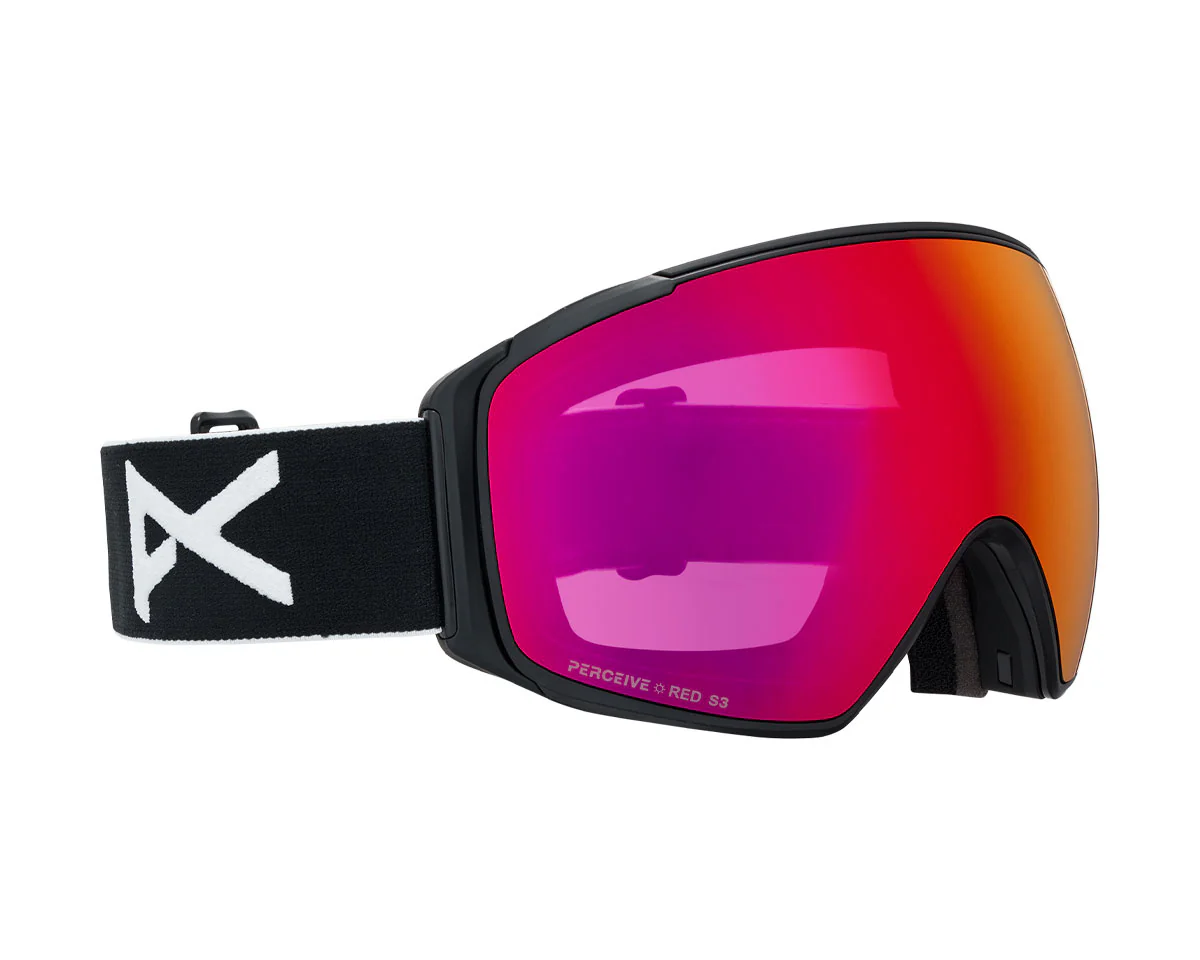 Anon M4S Low Bridge Goggle Black/Perceive Sunny Red + Bonus Lens + MFI Face Mask 2026
