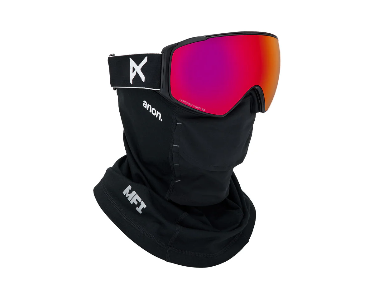 Anon M4S Low Bridge Goggle Black/Perceive Sunny Red + Bonus Lens + MFI Face Mask 2026 - Image 6
