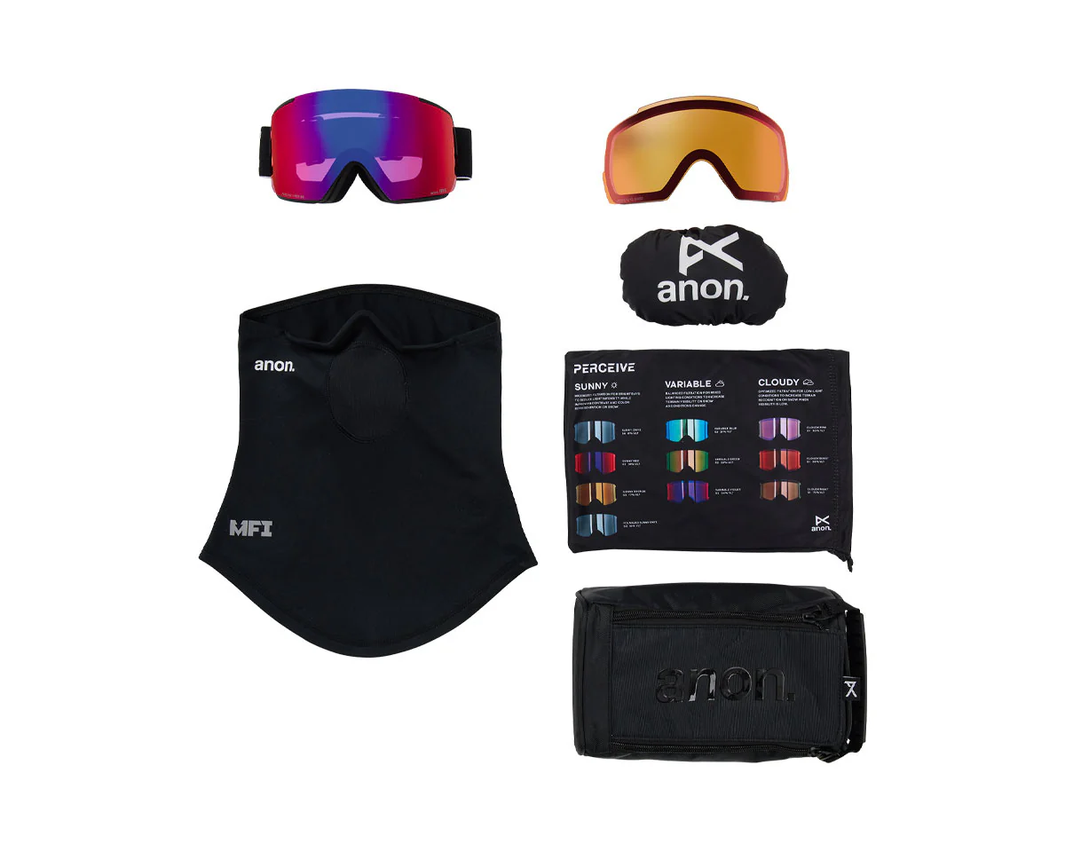 Anon M5 Goggle Black/Perceive Sunny Red + Bonus Lens + MFI Face Mask 2026 - Image 6