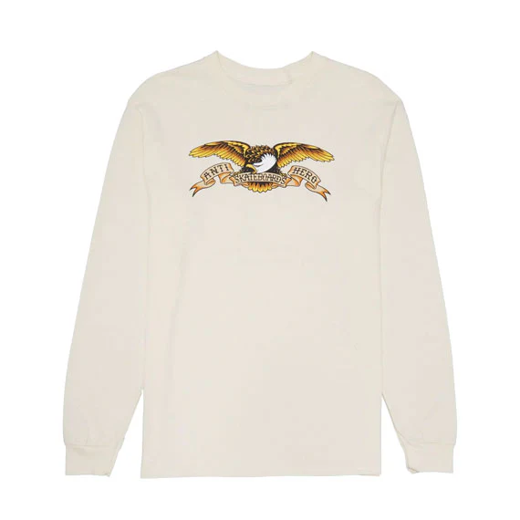 Anti-Hero Eagle Long Sleeve T-Shirt Natural/Black