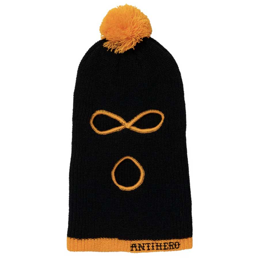 Antihero Pomski Knit Balaclava Black/Orange