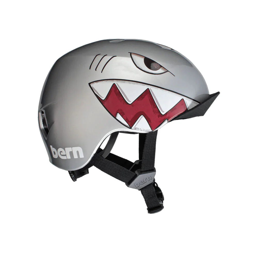 Bern Kids Nino DVRT Helmet Metallic Silver Shark Bite 2026