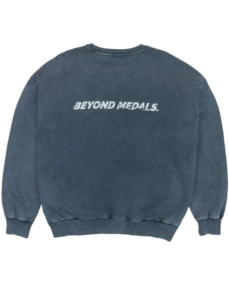 Beyond Medals Distressed Logo Crewneck Black