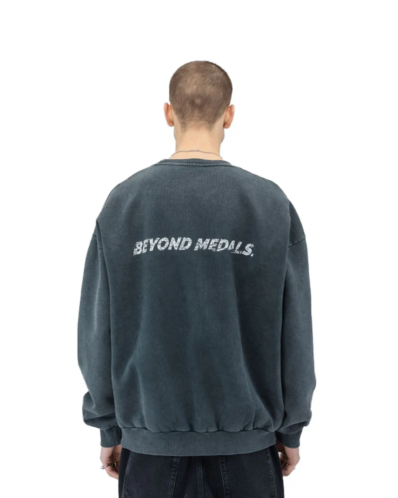 Beyond Medals Distressed Logo Crewneck Black - Image 4