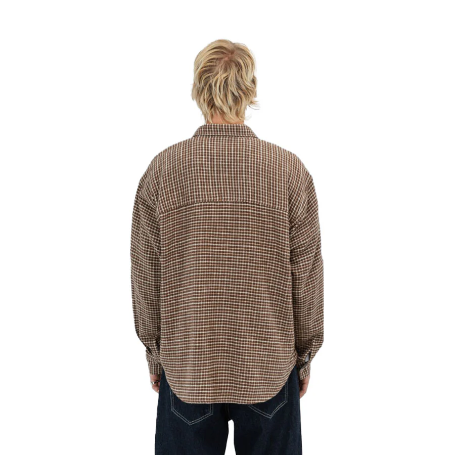 Beyond Medals Men's Checkerd Shirt Brown 2026 - Image 3