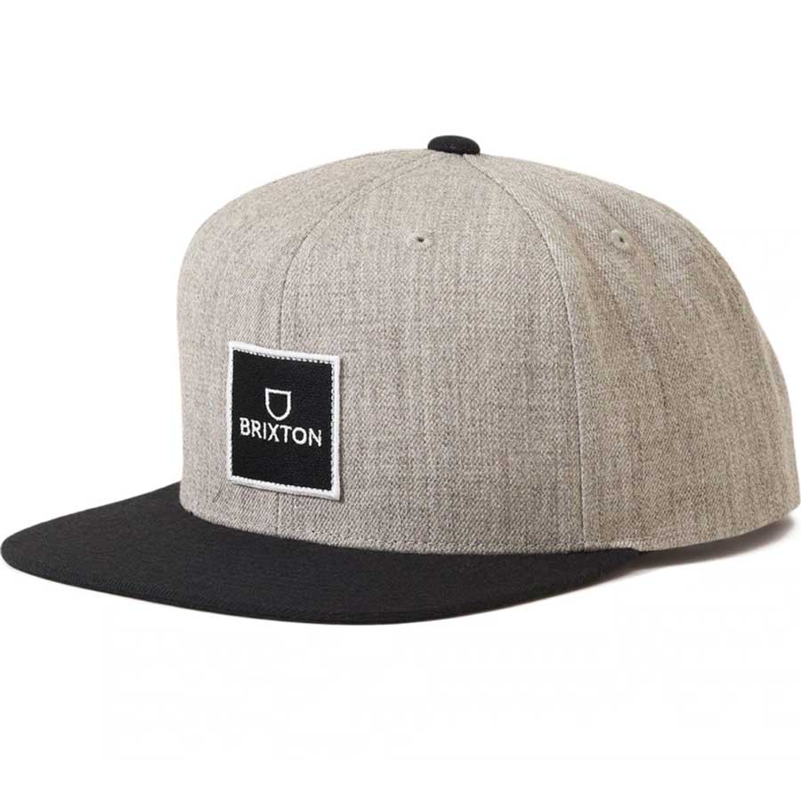 Brixton Alpha Square Medium Profile Snapback Heather Grey/Black