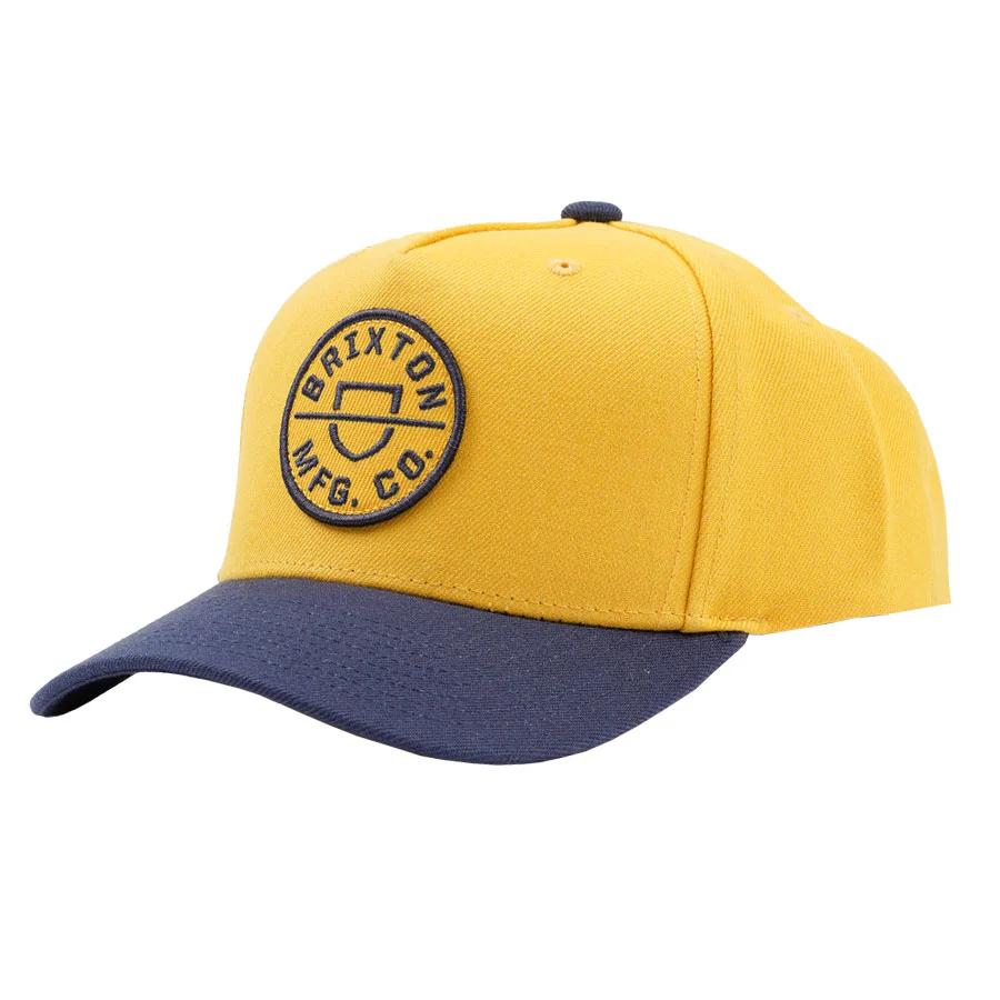 Brixton Crest C Medium Profile Snapback Golden Glow/Washed Navy