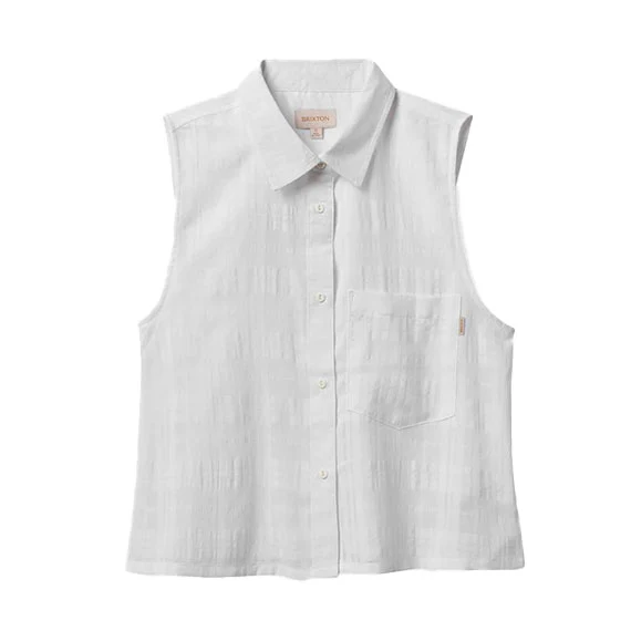 Brixton Women's Leon Boxy Sleeveless Woven White