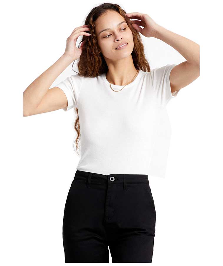 Brixton Womens Samantha Short Sleeve Baby Tee White - Image 3