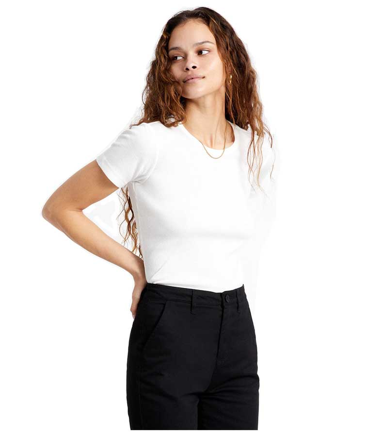 Brixton Womens Samantha Short Sleeve Baby Tee White - Image 4