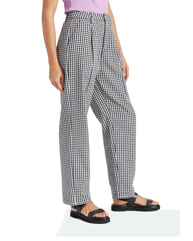 Brixton Women's Victory Trouser Pant Washed Navy Gingham - Image 4