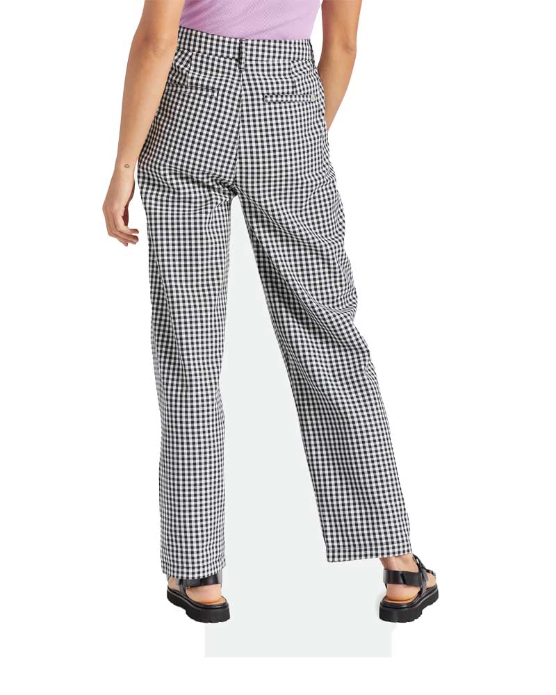 Brixton Women's Victory Trouser Pant Washed Navy Gingham - Image 5