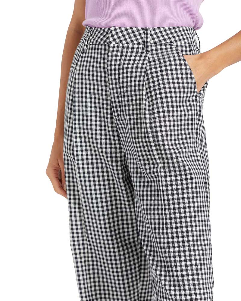 Brixton Women's Victory Trouser Pant Washed Navy Gingham - Image 6