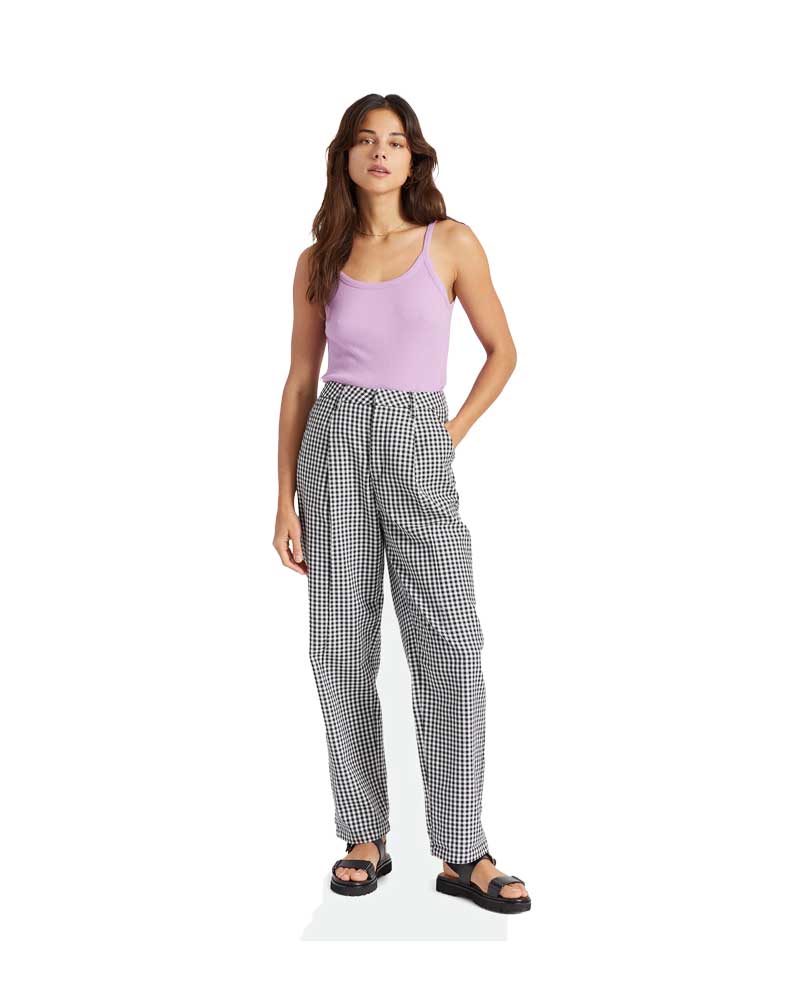 Brixton Women's Victory Trouser Pant Washed Navy Gingham - Image 7