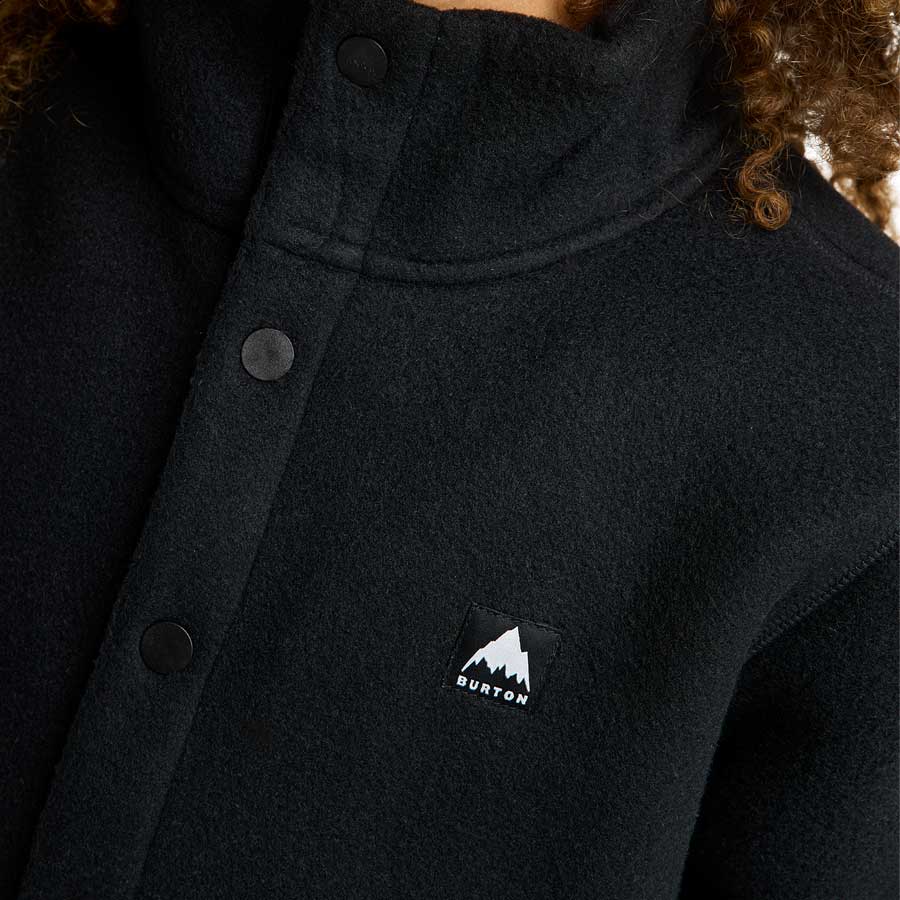 Burton Kids' Cinder Fleece Anorak True Black/Gray Heather 2026 - Image 5