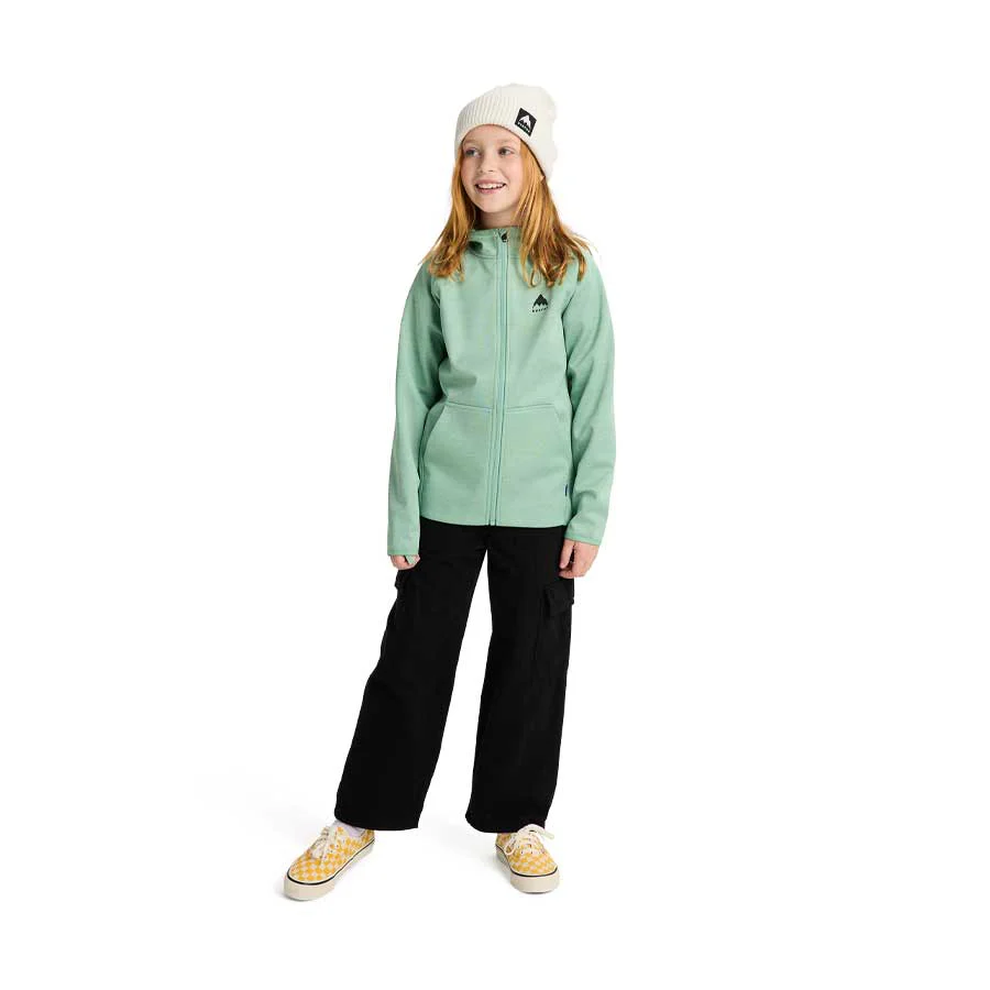 Burton Kids' Crown Weatherproof Full-Zip Fleece Soft Sage Heather 2026 - Image 2