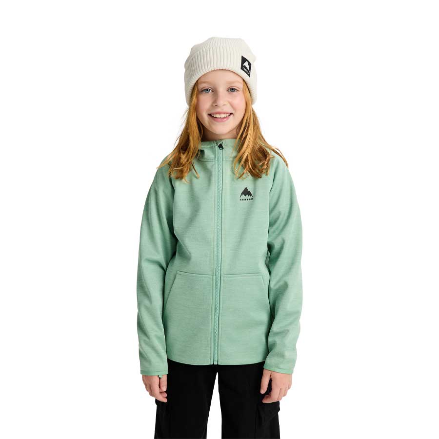 Burton Kids' Crown Weatherproof Full-Zip Fleece Soft Sage Heather 2026 - Image 3