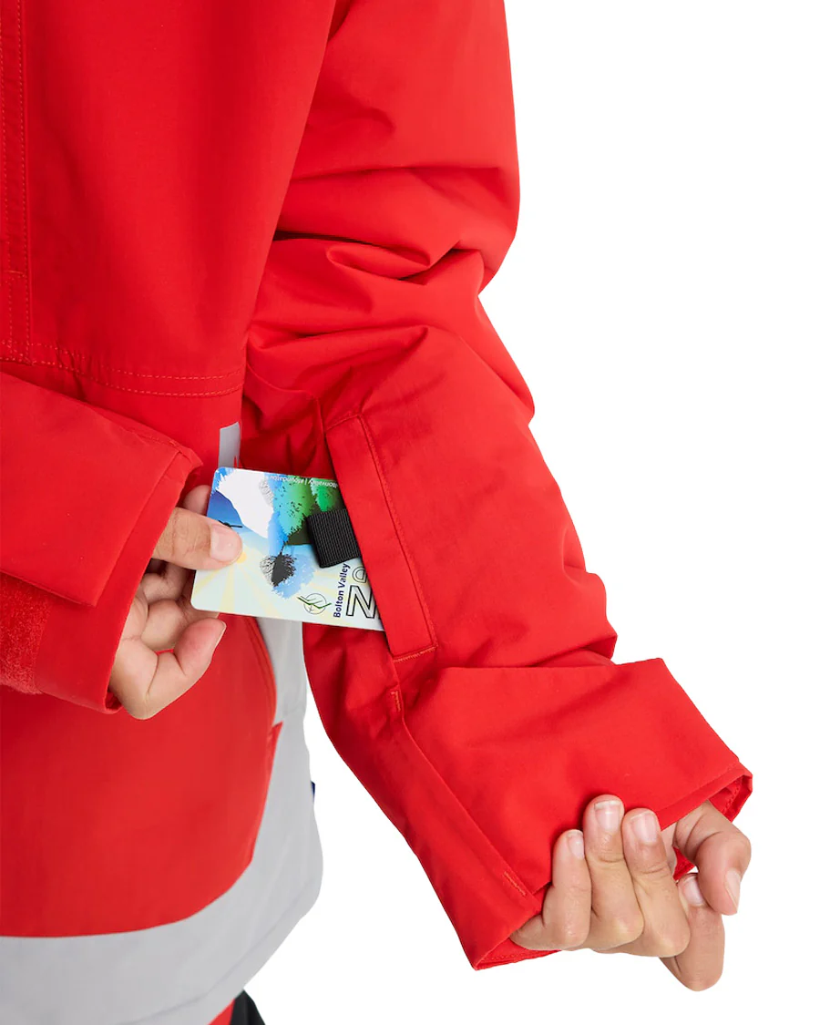 Burton Kids' Frostner 2L Anorak Jacket Flame Scarlet/Silver Sconce 2026 - Image 4