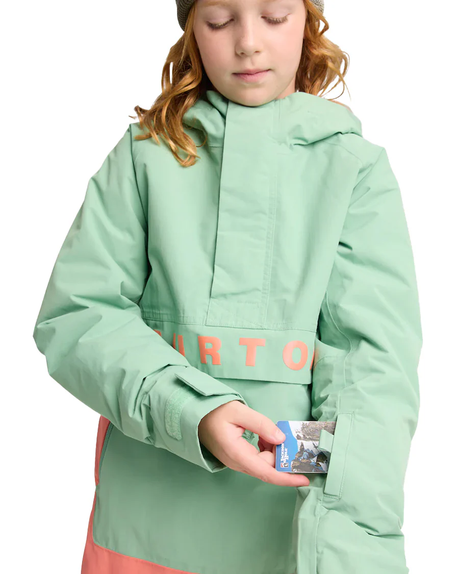 Burton Kids' Frostner 2L Anorak Jacket Soft Sage/Peach Echo 2026 - Image 5
