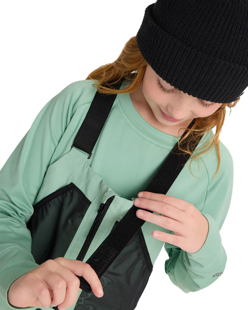 Burton Kids' Outbeam 3L Bib Pants Soft Sage / True Black 2026 - Image 7