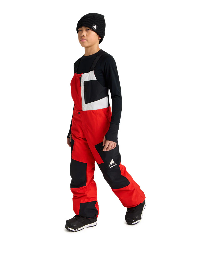 Burton Kids' Powline GORE-TEX 2L Bib Pants Flame Scarlet / True Black 2026 - Image 2