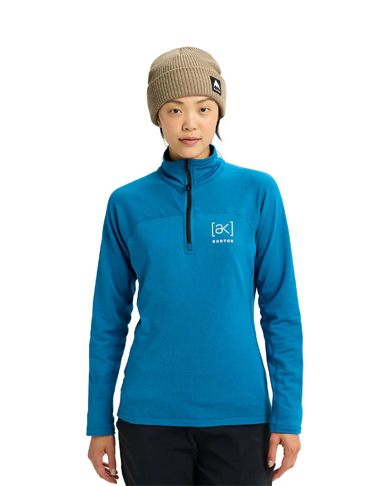 Burton Women's [ak] Helium Grid Fleece Quater-Zip Blue Teal 2026 - Image 3