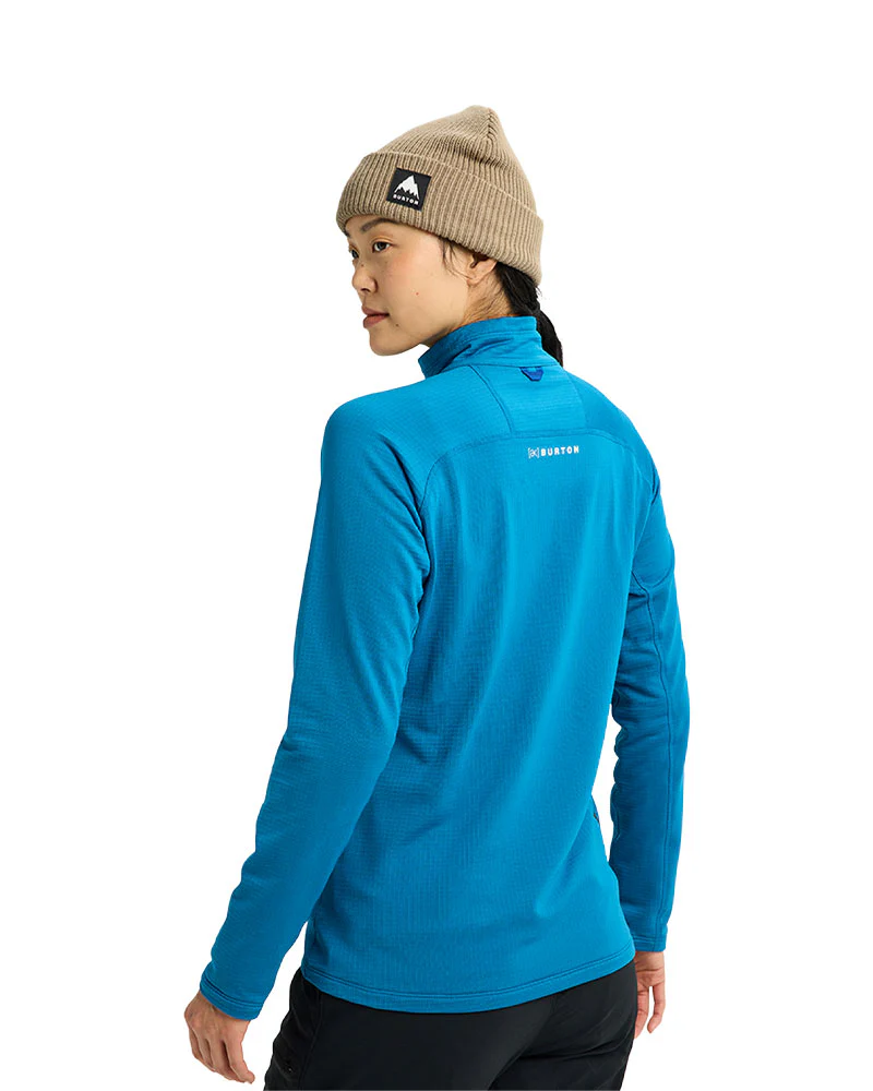 Burton Women's [ak] Helium Grid Fleece Quater-Zip Blue Teal 2026 - Image 4