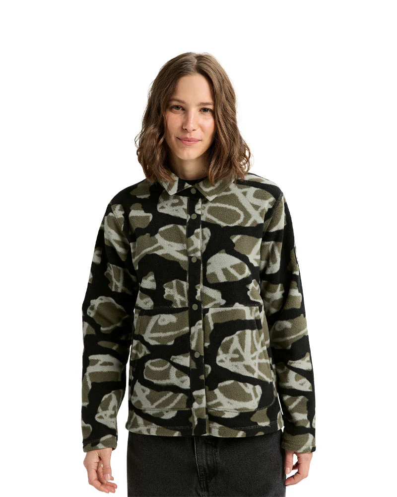 Burton Women's Cinder Fleece Snap Shirt Graffiti Camo 2026 - Image 3