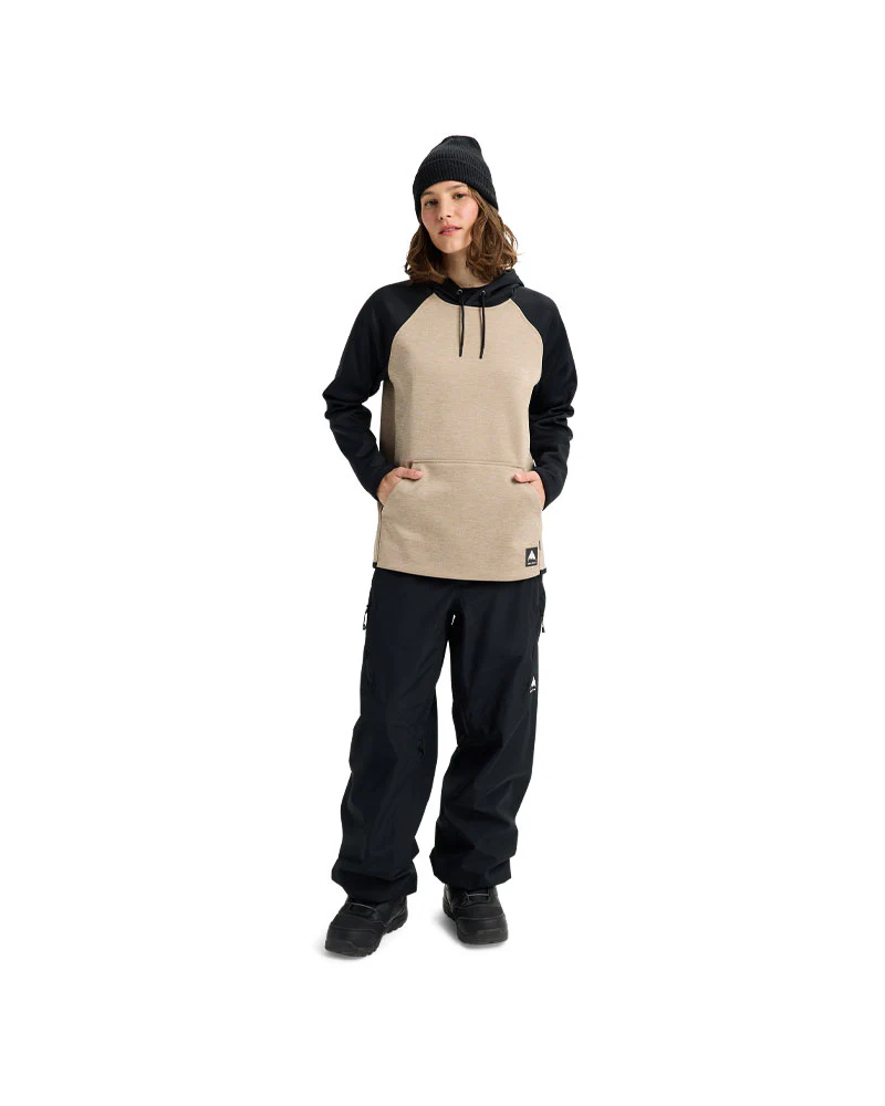 Burton Women's Crown Pullover Summit Taupe Heather/True Black 2026 - Image 2