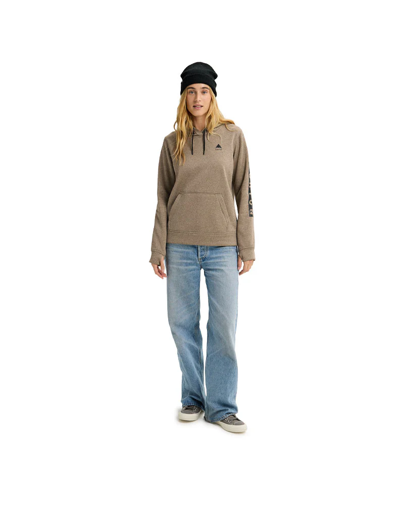 Burton Women's Oak Pullover Hoodie Summit Taupe Heather 2026 - Image 2