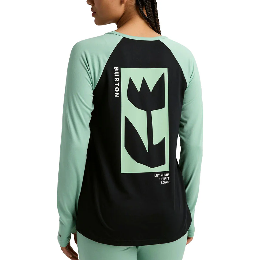 Burton Women's Roadie Base Layer Tech T-Shirt True Black/Soft Sage 2026 - Image 2