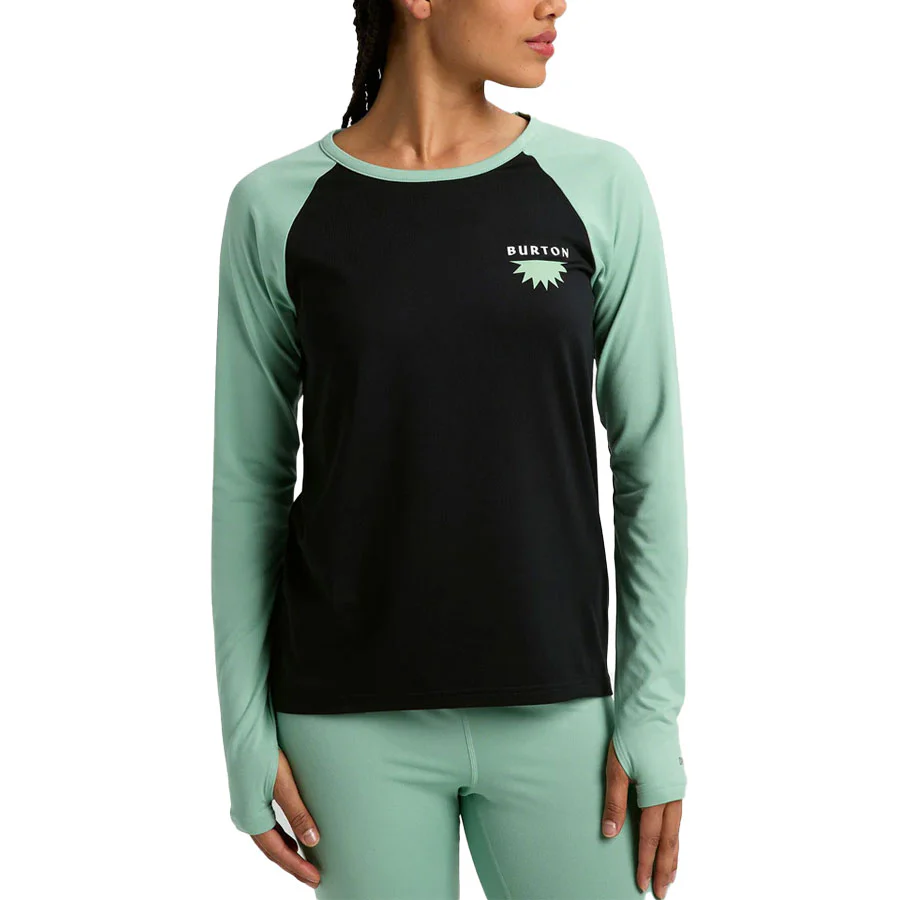 Burton Women's Roadie Base Layer Tech T-Shirt True Black/Soft Sage 2026 - Image 3