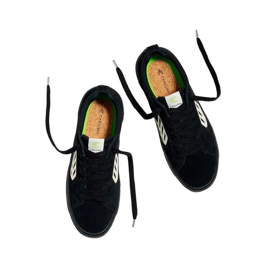 Cariuma Catiba Pro Low - Black Suede/Canvas Ivory - Image 5
