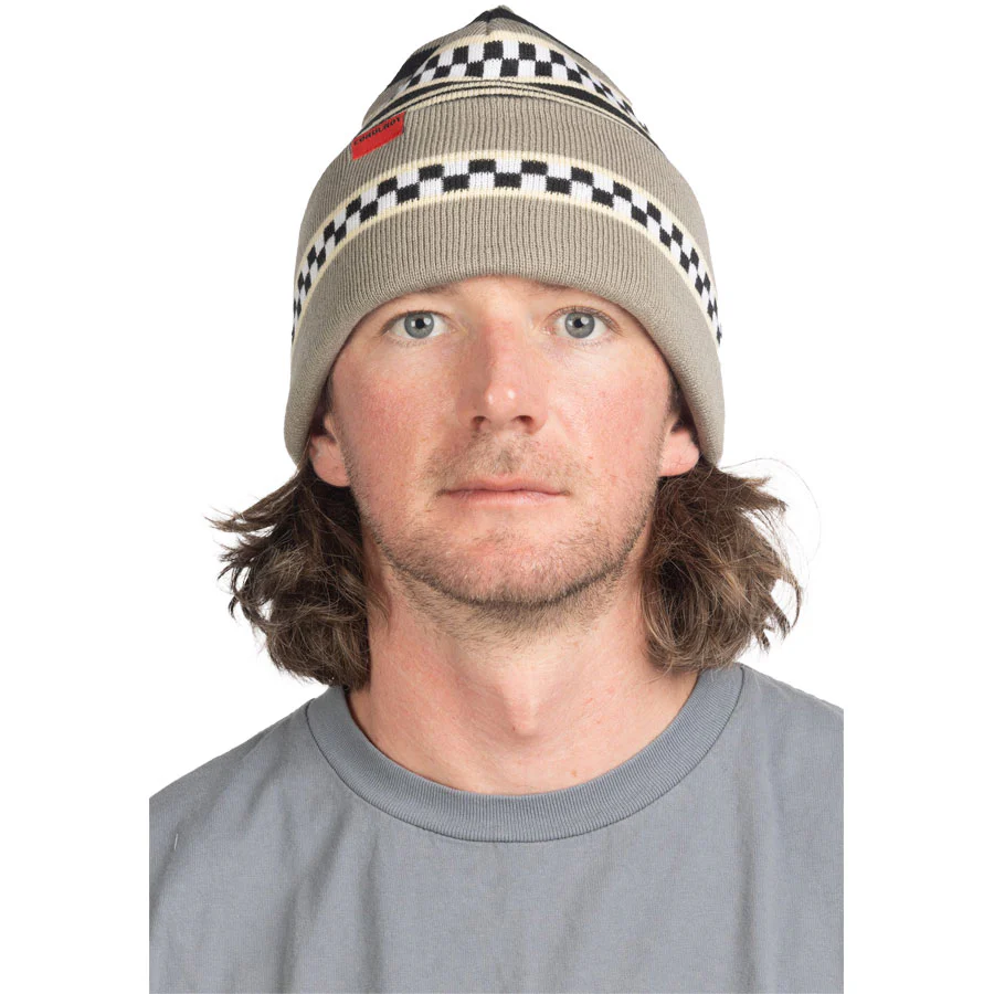 Corduroy Checkstripe Beanie Stone Grey 2025 - Image 2